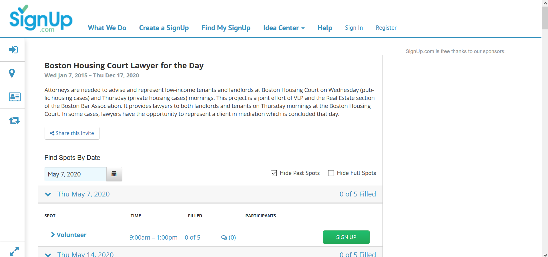 Housing Court Lawyer for the Day programs in Massachusetts Eviction