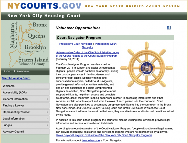 NYC Housing Court Navigators Eviction Innovation