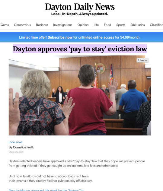 PaytoStay Ordinances in Ohio cities Eviction Innovation